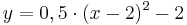 y=0,5 \cdot (x-2)^{2}-2 