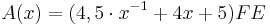 A(x)=(4,5 \cdot x^{-1} +4x+5) FE