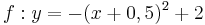 \quad f: y=-(x+0,5)^2+2