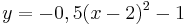 y=-0,5(x-2)^2-1