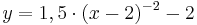 y=1,5 \cdot (x-2)^{-2}-2 