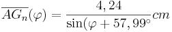 \quad \overline{AG_n}(\varphi)=\frac{4,24}{\sin(\varphi+57,99^\circ}cm